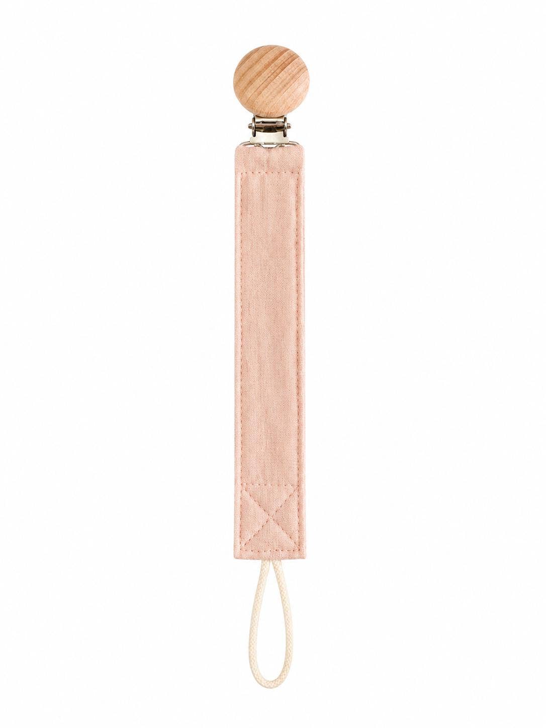 Pacifier holder in organic cotton with anti-loss clip