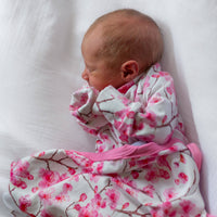 Unisex Baby Cotton Sleepsuit (Onesie) – Cherry Blossom Print
