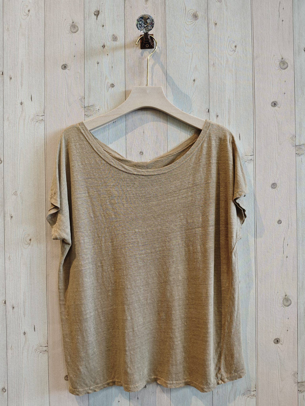 BASIC U-NECK T-SHIRT 100% LINEN Ref-2295