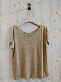 BASIC U-NECK T-SHIRT 100% LINEN Ref-2295