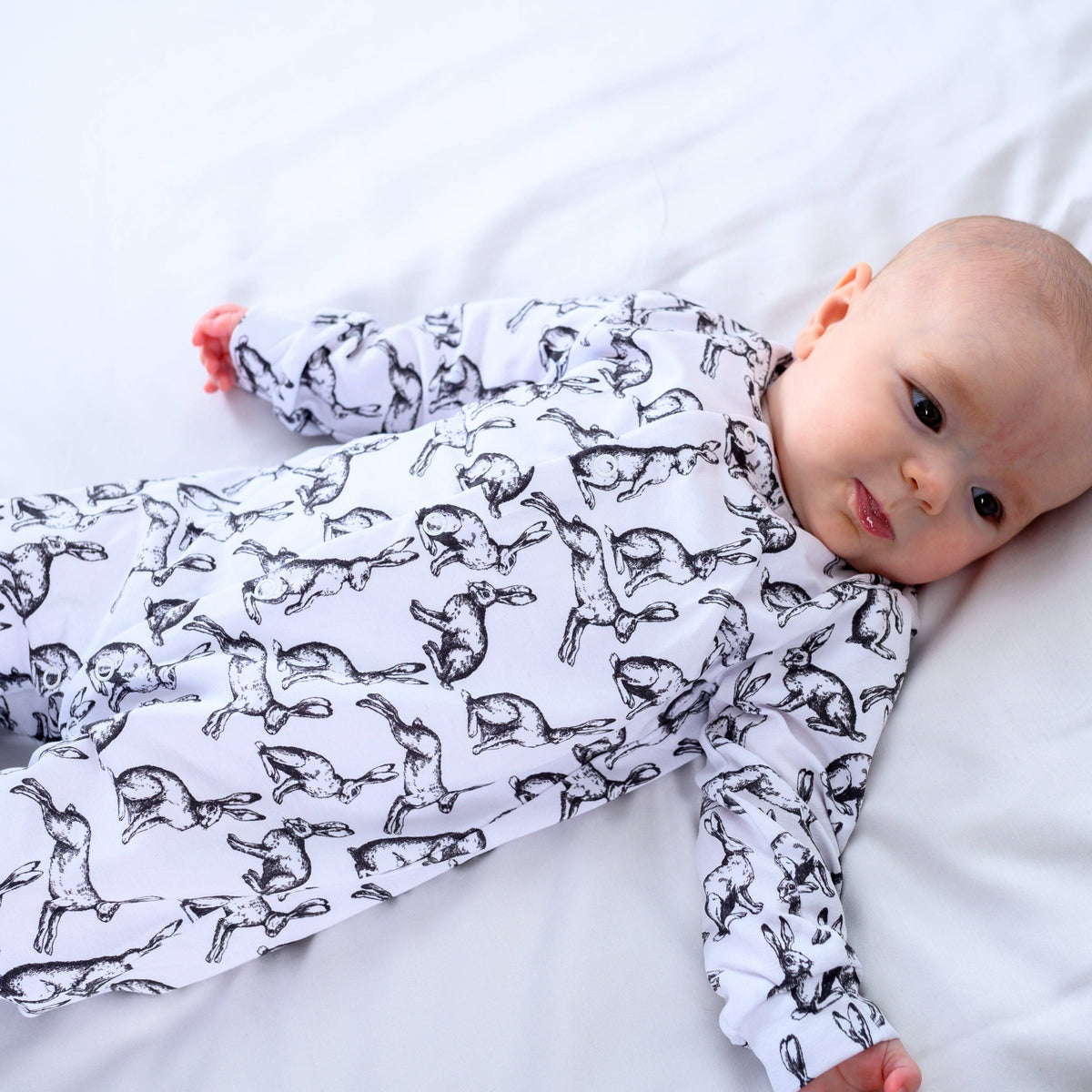 Unisex Baby Cotton Sleepsuit (Onesie) – Easter Rabbit Print