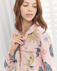 Chelsea Peers - Celestial Leopard Print Button Up Long Pyjama Set