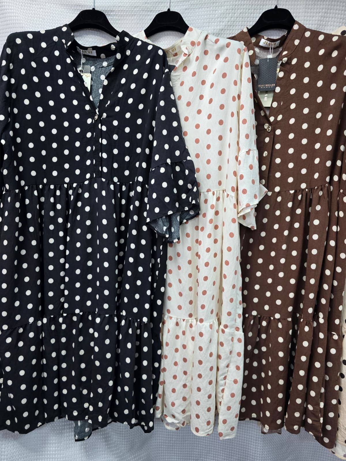 Plus Size Polka Dot Cotton Smock Dress