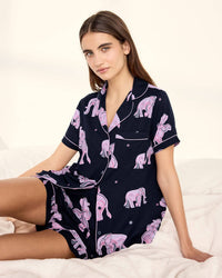 Elephant Dreamscape Print Short Pyjama Set