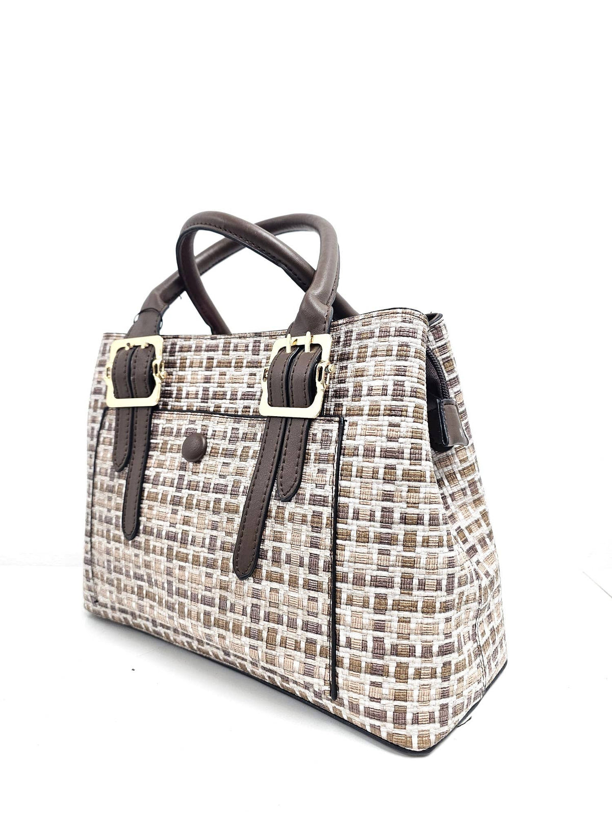 Medium Size Multicolour Front Pocket Two-toned Tote Bag