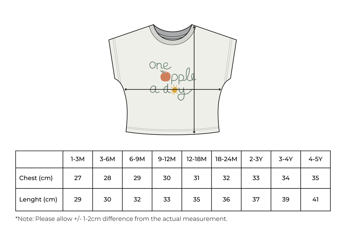 Baby / Kids Summer T-Shirt 100% cotton - Apple print