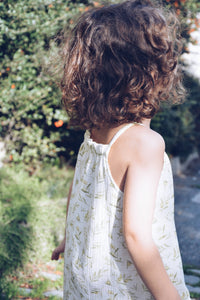 Baby / Kids Summer Olive Pattern Dress 100% Cotton Muslin