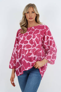 Italian Animal Print Cotton Top