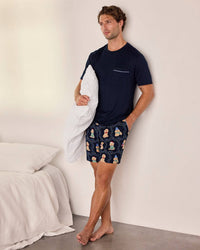Christmas Chip the Cockapoo Portraits Print Short Pyjama Set