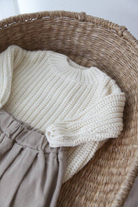 Organic Cotton Chunky Knit Jumper in Cream