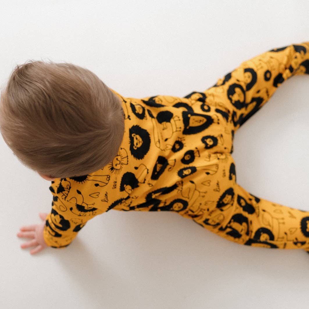 Unisex Baby Cotton Sleepsuit (Onesie) – Brian the Lion Print