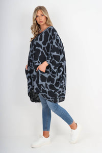 Italian Animal Print Oversized Boxy Top