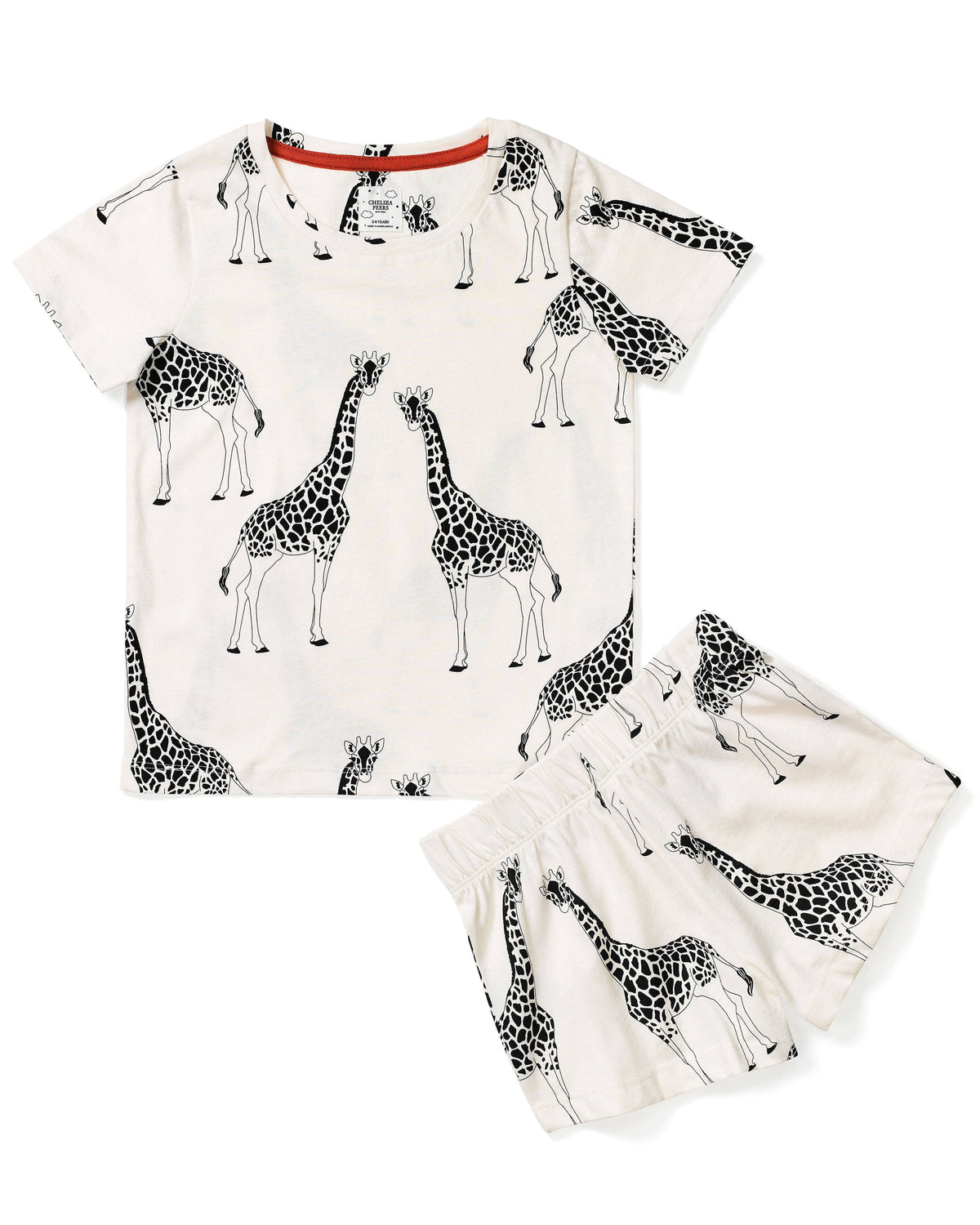 Kids' Organic Cotton Giraffe Print Short Pyjama Set