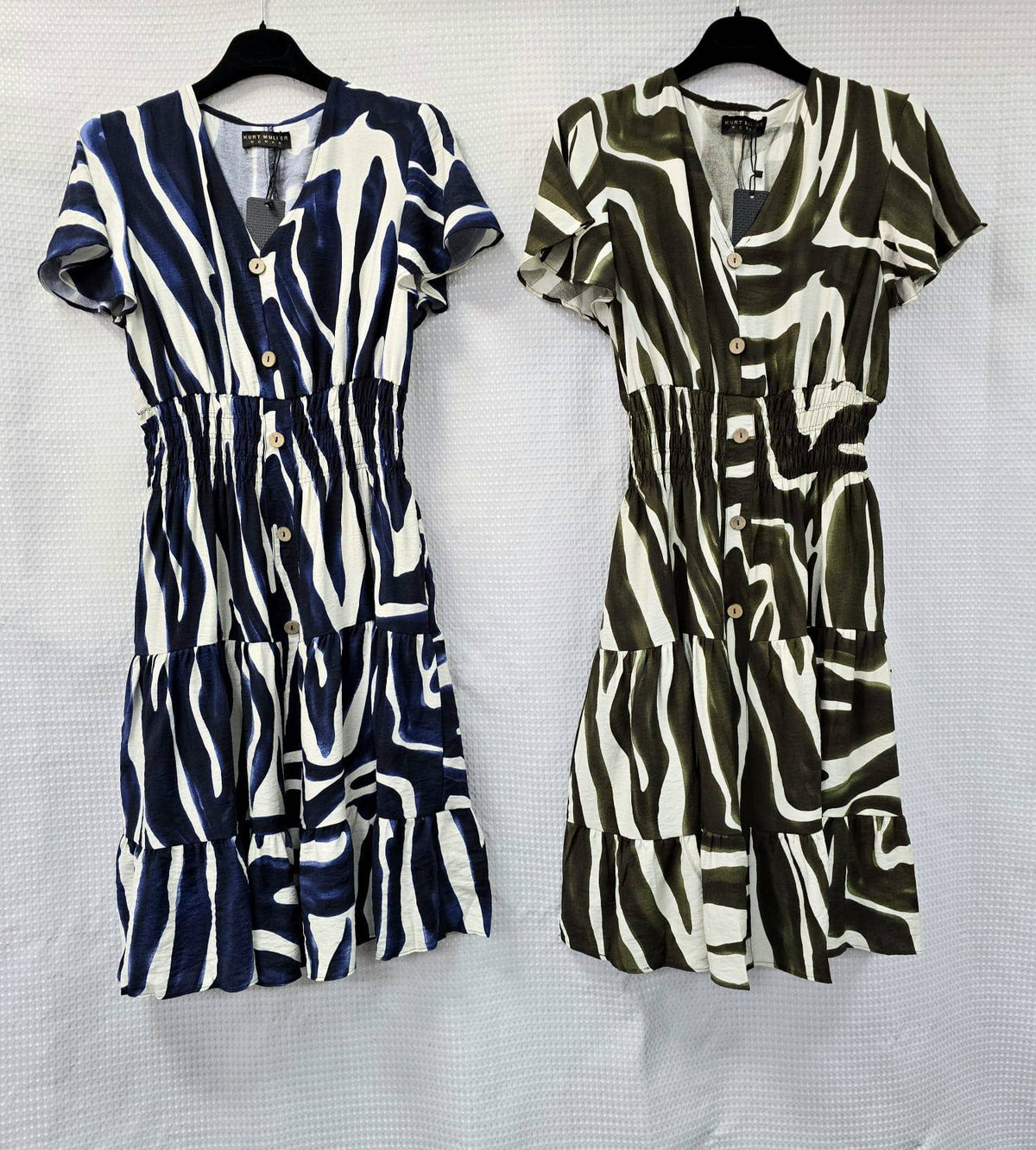 Marble Splash V Midi Dress