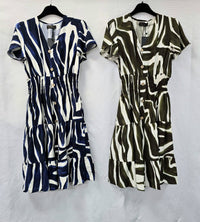 Marble Splash V Midi Dress
