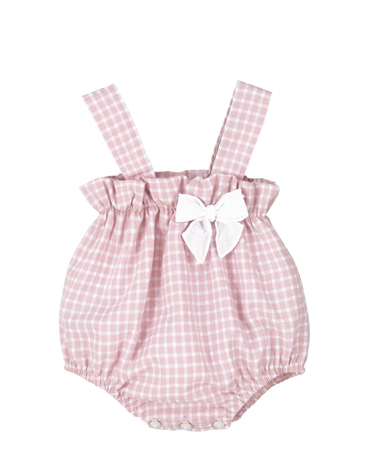 Pink Gingham Summer Romper - Artisan made in Spain
