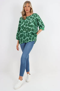 Italian Animal Print Cotton Top