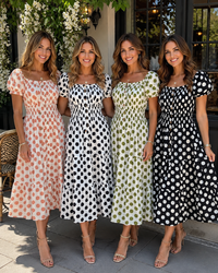 Big Polka Dot Bardot Midi Dress
