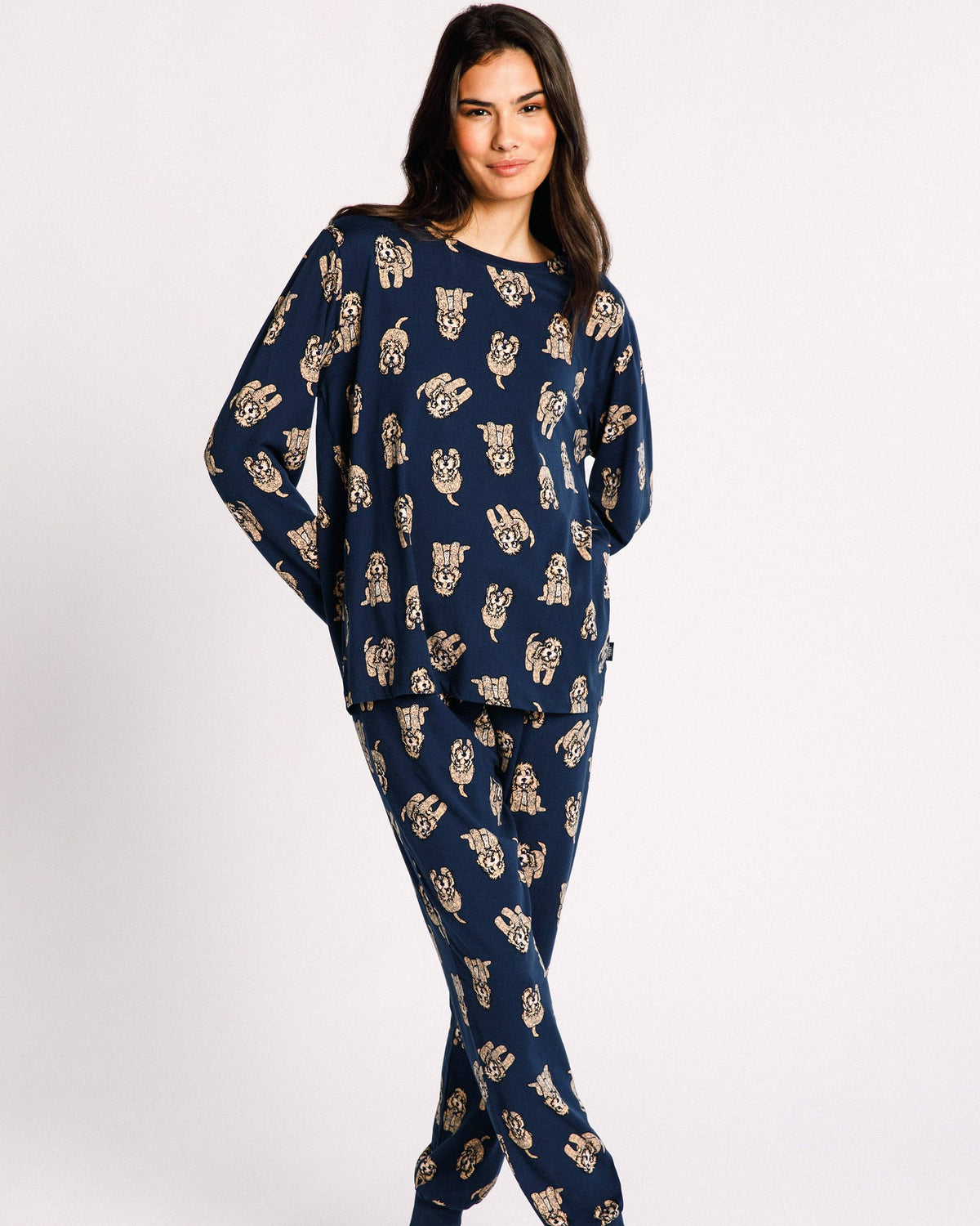 Cockapoo Pyjamas Female Chelsea Peers - Navy Cockapoo Print – The Elephants Pyjamas