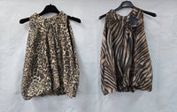 Animal Print Tie Back Tencel Tops