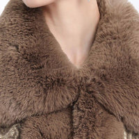 Luxurious Paisley Cape with Faux Fur Collar and Cuffs