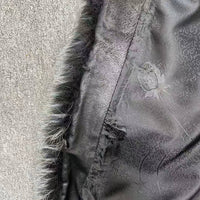 Black Faux Fur Long Coat with Faux Fur Collar & Cuffs