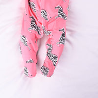 Unisex Baby Cotton Sleepsuit (Onesie) – Pink Zebra Print