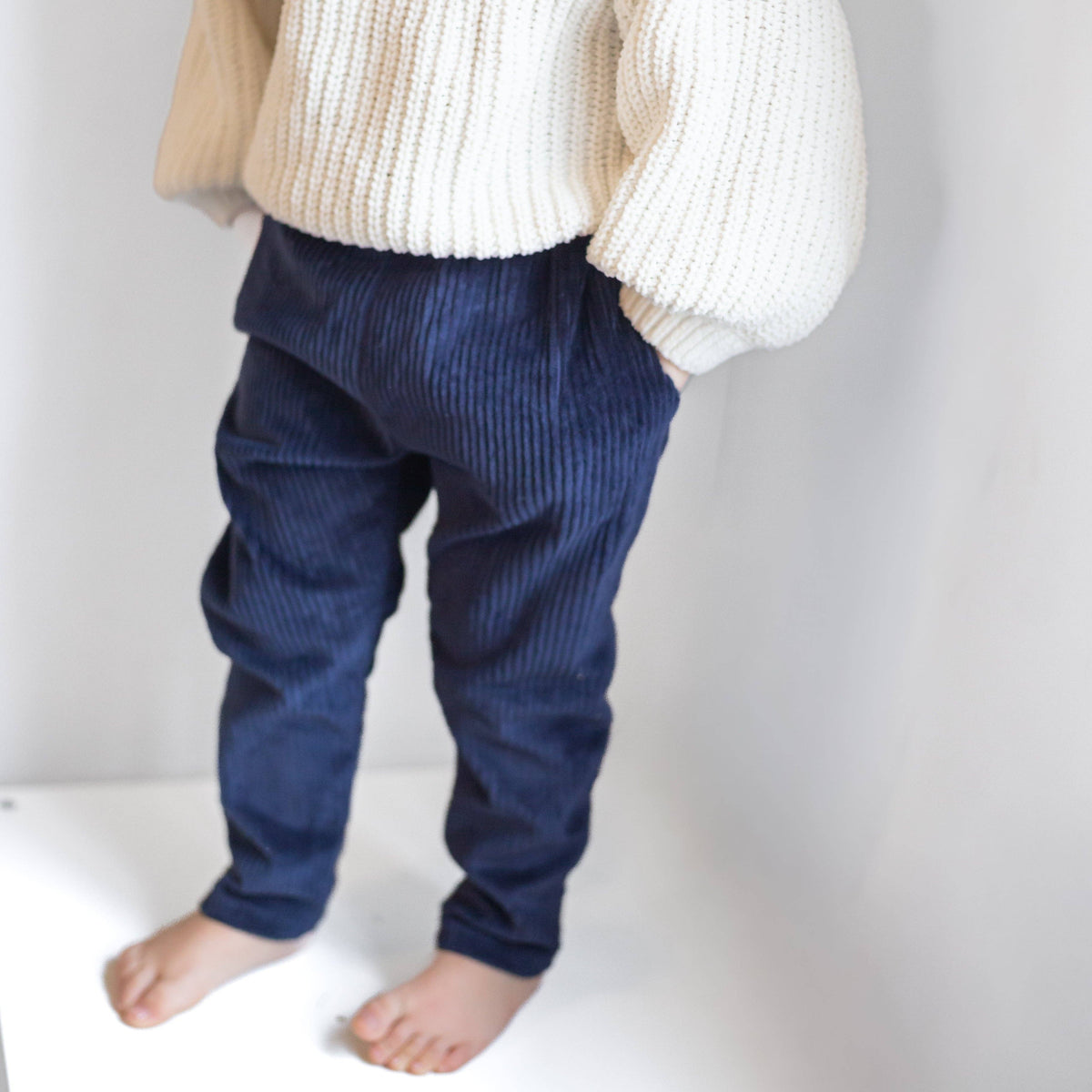 Navy Corduroy "Kid Fit" Trousers