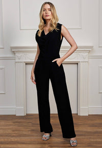 Multi Style Tie Back Jumpsuit in Black
