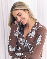 Chelsea Peers - Dalmatian Dog Print Long Pyjama Set