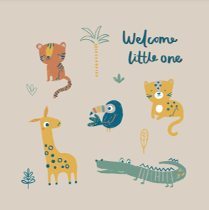 Savanna Animals New Baby Card
