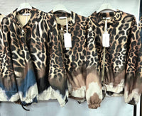 Suedette Leopard Zip Bomber Jacket: Various Colours