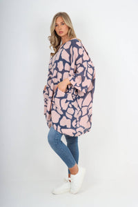 Italian Animal Print Oversized Boxy Top