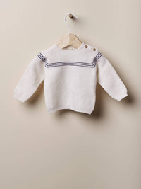 LOVE ON WINTER DAYS- Sweater with shoulder opening knitted in Merino wool