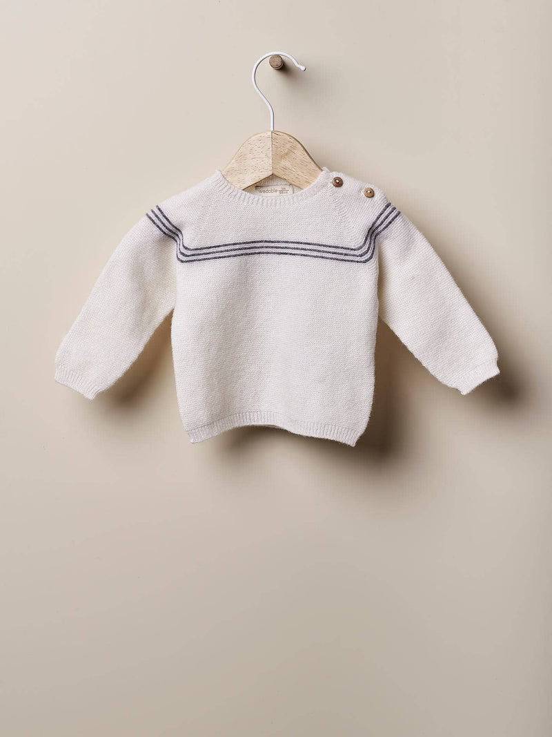 LOVE ON WINTER DAYS- Sweater with shoulder opening knitted in Merino wool