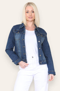 Kurt Muller Mid Denim Blue Cotton Stretch Jacket