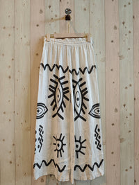 PRINTED TROUSERS 100% LINEN - Ref-7193