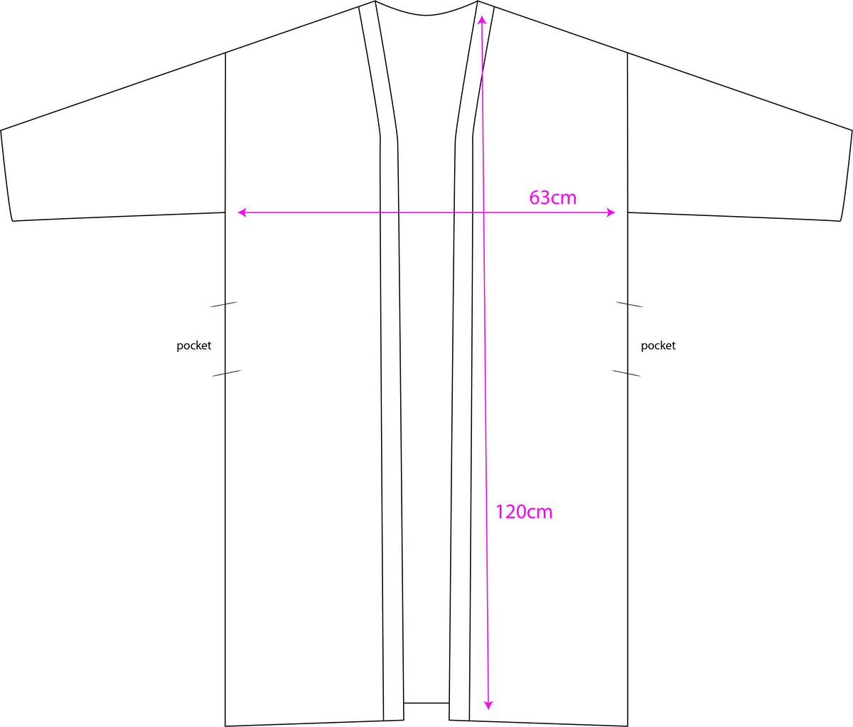 FULL LENGTH LIGHTWEIGHT CARDIGAN WITH SIDE POCKETS 