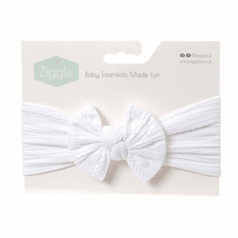 White Top Bow Turban Headband