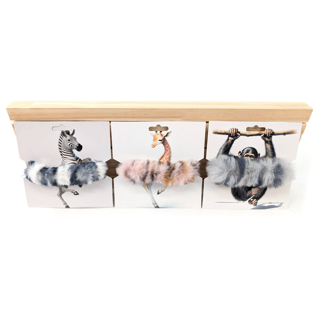 Animal Print Faux Fur Scrunchies - Assorted Colours