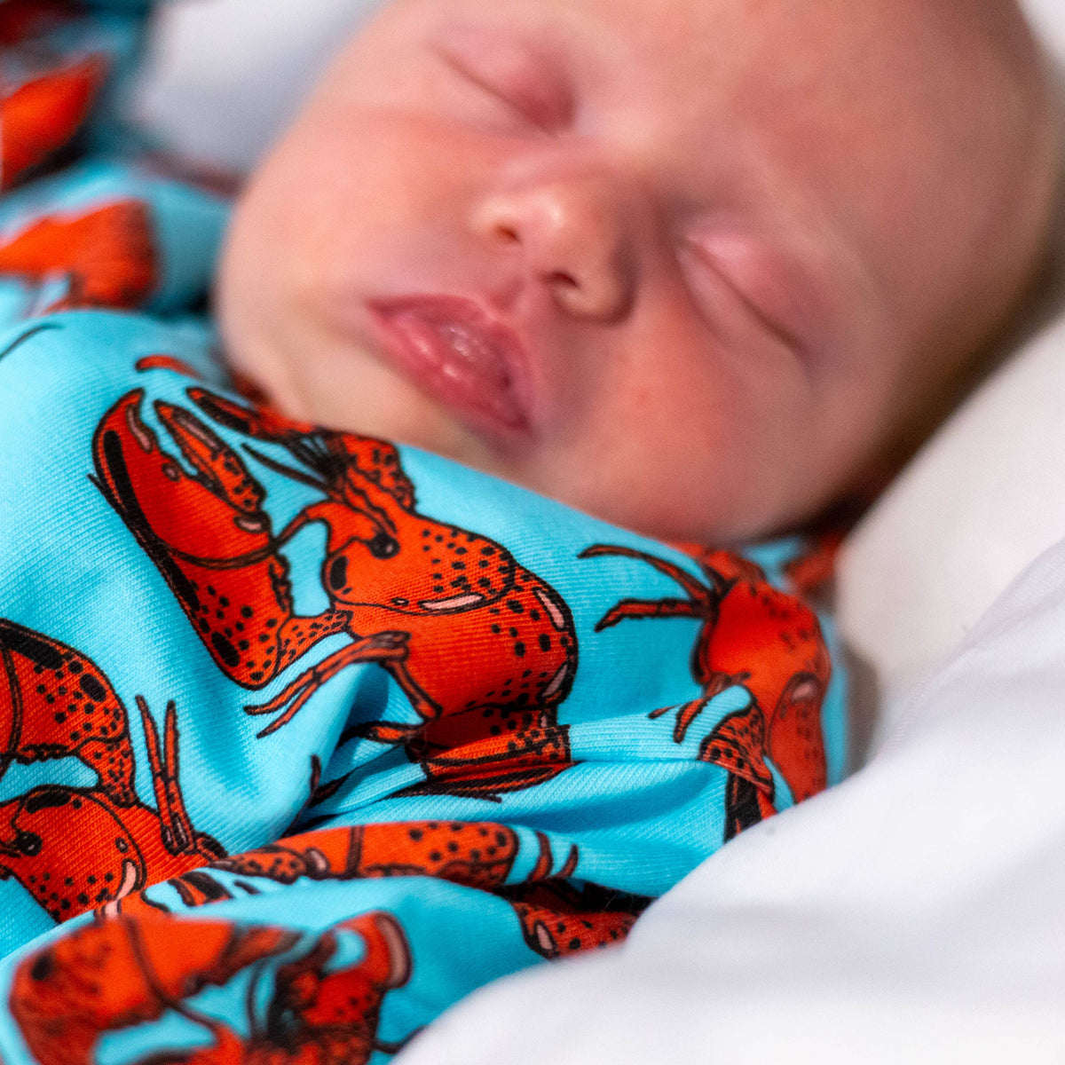 Unisex Baby Cotton Sleepsuit (Onesie) – Lobster Print