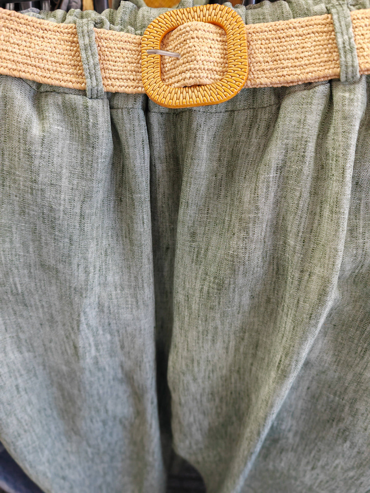Italian One Size Light Weight Linen Trousers +Belt