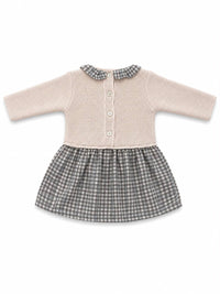 Ref. 2201 – Dress with Upper Part in 100% Acrylic and Skirt in 100% Cotton Checked Fabric