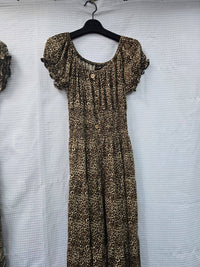 Animal Printed Bardot Midi Dresses
