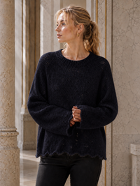 Pointelle Openwork Knitted Jumper
