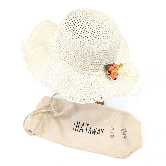 Children's Folding Hat - Cream Dragonfly (54cm)