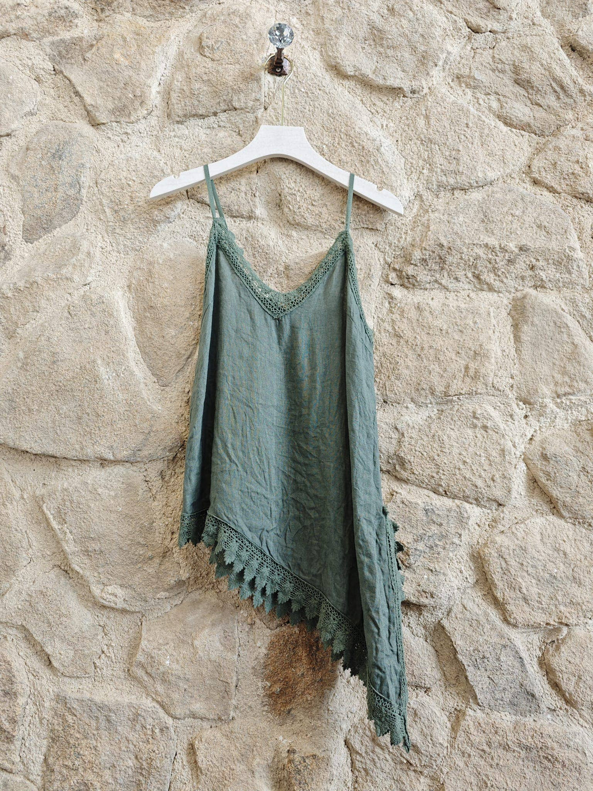 100% Linen Asymmetric Vest top Ref-23472 T-shirt