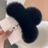Faux Fur Plush Hair Claw Clip