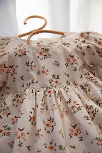 Floral/White Puff Sleeve Dress