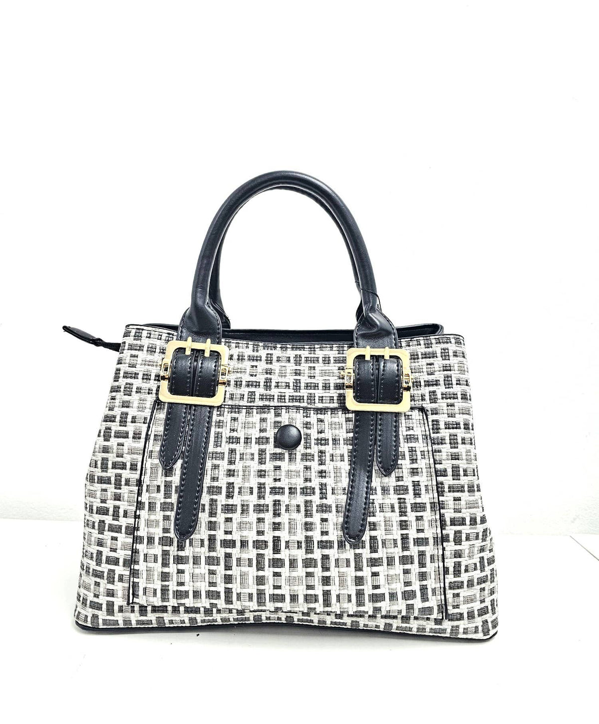 Medium Size Multicolour Front Pocket Two-toned Tote Bag